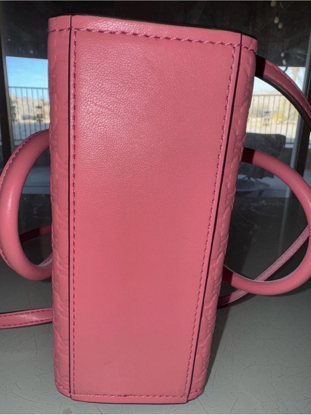 Michael Kors Pink Embossed Leather Mini Satchel with Charm - Picture 5 of 12